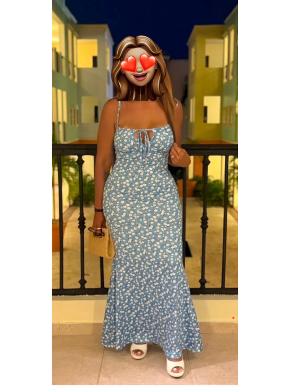 Women's Unbranded Blue Floral Tie-Strap Bodycon Maxi Dress – Size Small - Picture 9 of 9